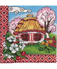 Cross Stitch Kit - Ukraine Hut Podolia in Bloom LADY  01294