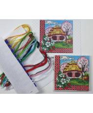 Cross Stitch Kit - Ukraine Hut Podolia in Bloom LADY  01294