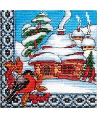 Cross Stitch Kit - Ukraine Hut Winter in Ukraine LADY  01295