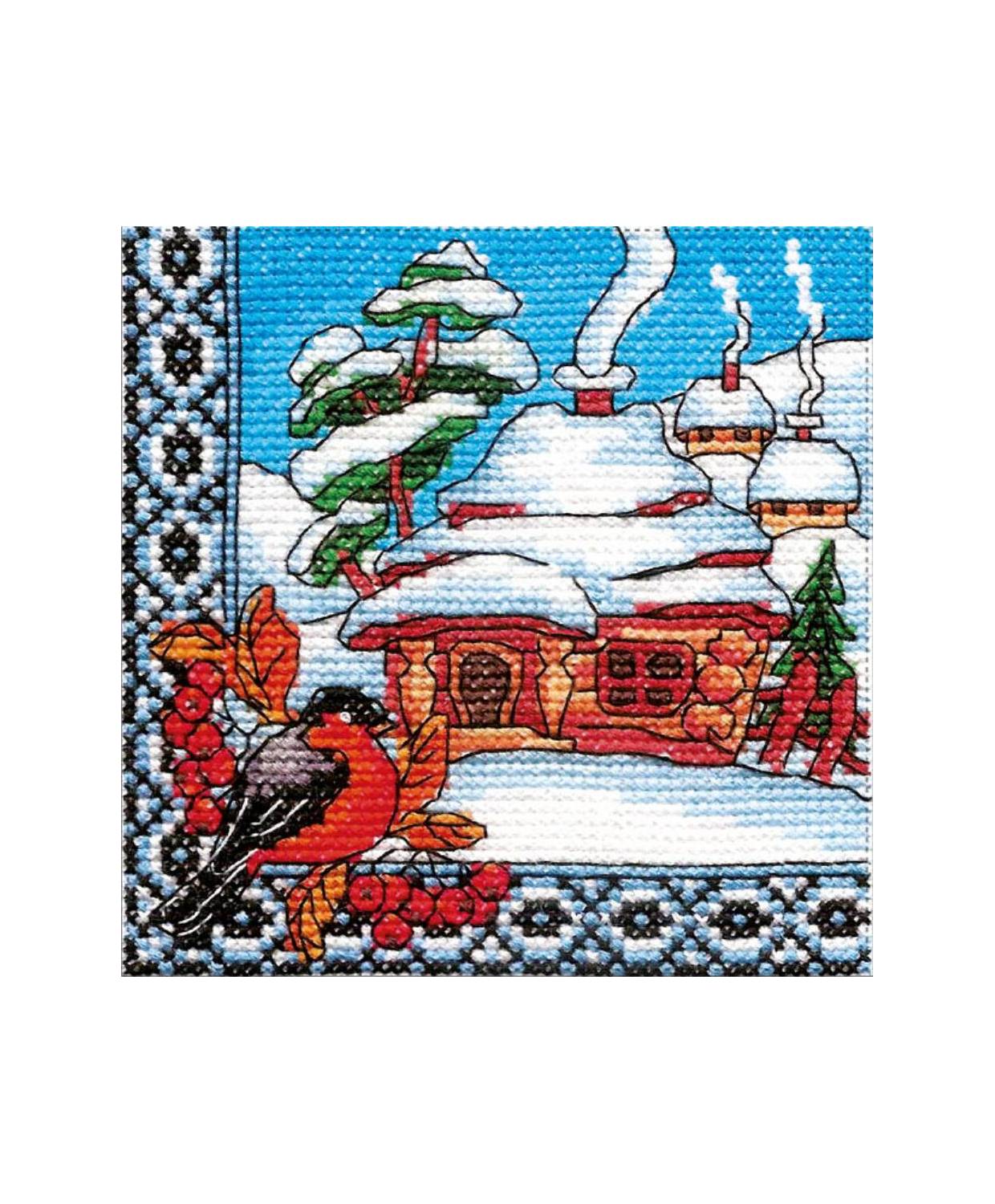 Cross Stitch Kit - Ukraine Hut Winter in Ukraine LADY  01295