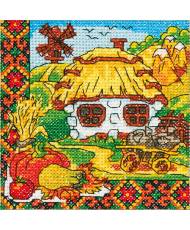 Cross Stitch Kit - Ukraine Hut Harvest LADY  01301