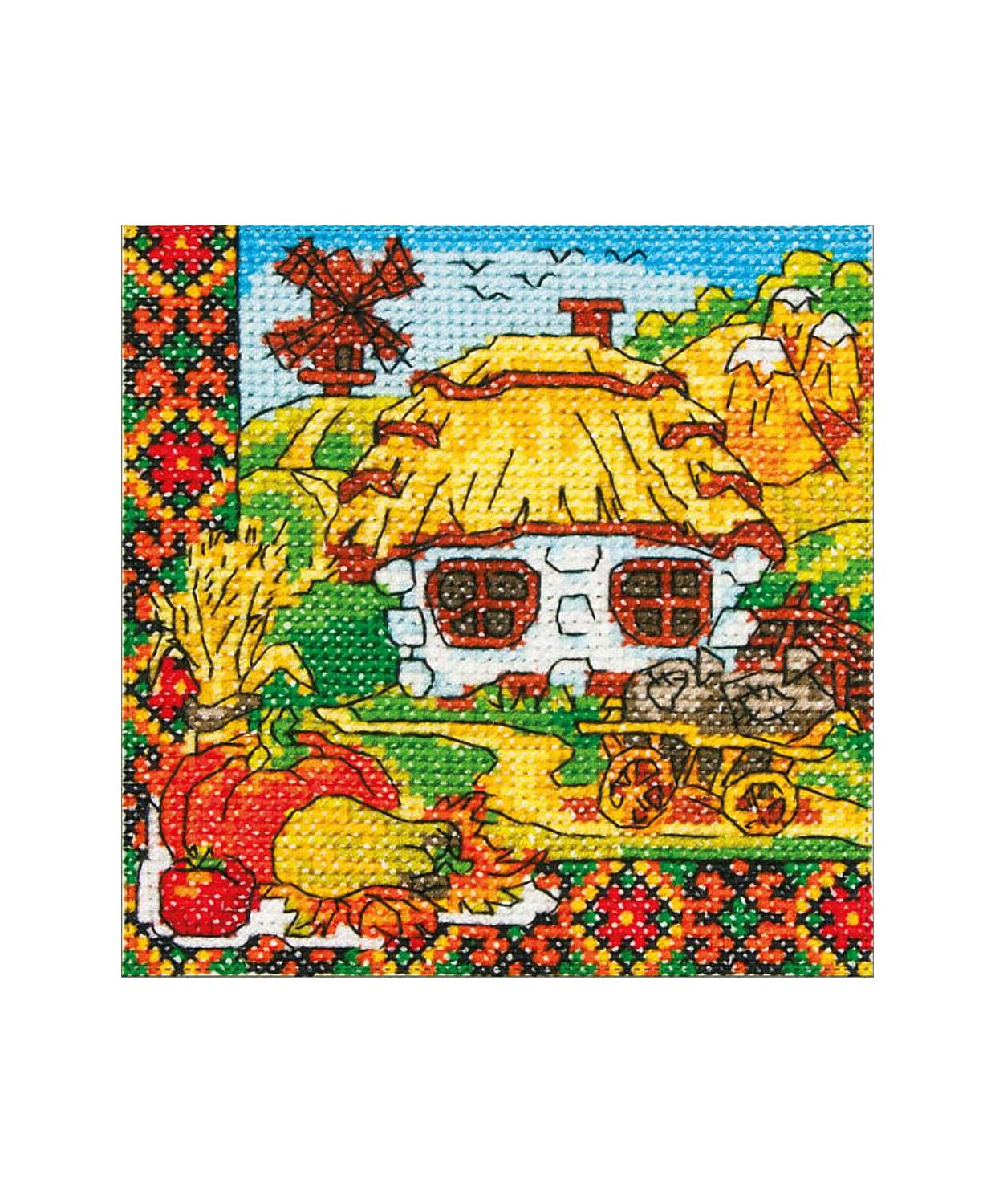 Cross Stitch Kit - Ukraine Hut Harvest LADY  01301