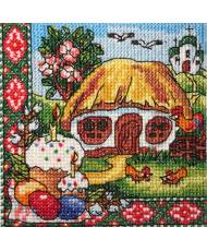 Cross Stitch Kit - Ukraine Hut Easter LADY  01303