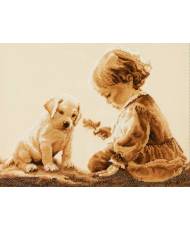 Cross Stitch Kit - Girl and Рuppy LADY 01064