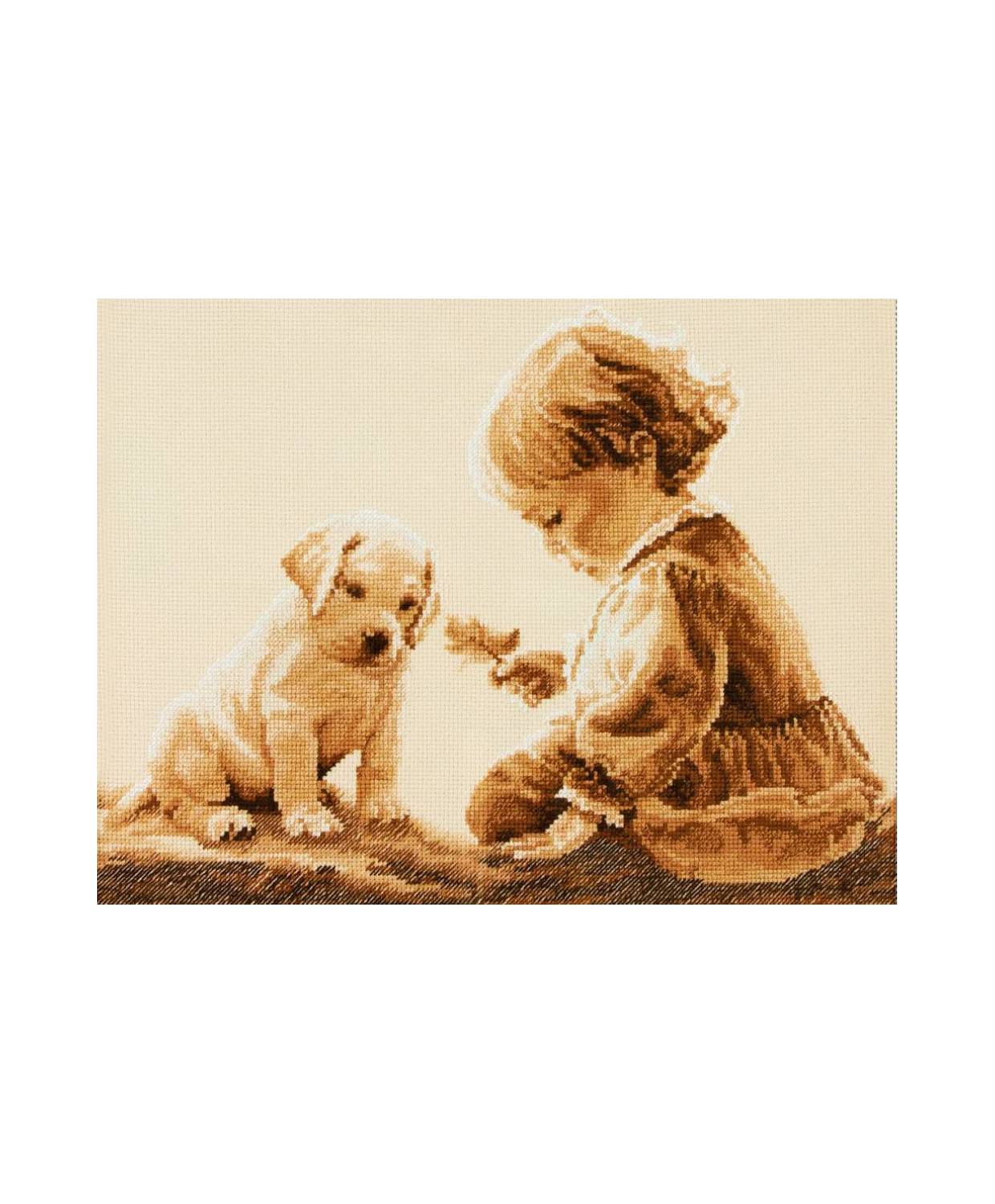 Cross Stitch Kit - Girl and Рuppy LADY 01064