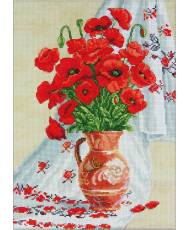 Cross Stitch Kit - Jug with Poppies LADY 01082