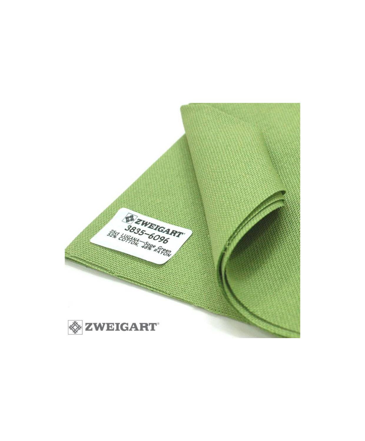 Evenweave Fabric 25 ct Lugana Zweigart 3835/6096, Kiwi