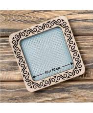 Hoop plywood magnetic for embroidery 10x10cm, ornament, Wonderland Crafts WLMP-002