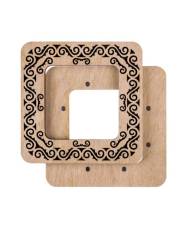 Small hoop plywood magnetic for embroidery 6x6cm, ornament, Wonderland Crafts WLMP-003