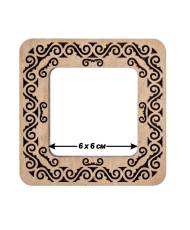 Small hoop plywood magnetic for embroidery 6x6cm, ornament, Wonderland Crafts WLMP-003