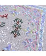 Counted Cross Stitch Winter Symphony sampler Tela-Artis X-025, Evenweave Fabric, hand-dyed DMC muslin, melange