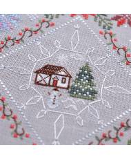 Counted Cross Stitch Winter Symphony sampler Tela-Artis X-025, Evenweave Fabric, hand-dyed DMC muslin, melange