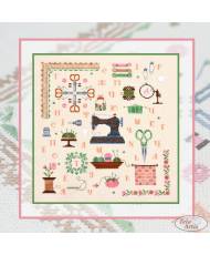 Counted Cross Stitch Needlework alphabet Embroidery sampler Tela-Artis X-032, Evenweave Fabric, hand-dyed DMC muslin, melange