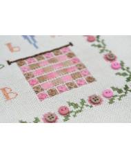 Counted Cross Stitch Needlework alphabet Embroidery sampler Tela-Artis X-032, Evenweave Fabric, hand-dyed DMC muslin, melange