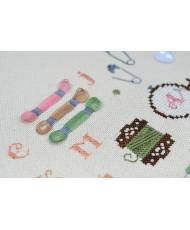 Counted Cross Stitch Needlework alphabet Embroidery sampler Tela-Artis X-032, Evenweave Fabric, hand-dyed DMC muslin, melange