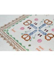 Counted Cross Stitch Needlework alphabet Embroidery sampler Tela-Artis X-032, Evenweave Fabric, hand-dyed DMC muslin, melange