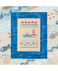 Counted Cross Stitch Kit Sampler Sea Adventures Tela-Artis X-034, Evenweave Fabric, hand-dyed DMC muline, melang