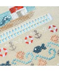 Counted Cross Stitch Kit Sampler Sea Adventures Tela-Artis X-034, Evenweave Fabric, hand-dyed DMC muline, melang