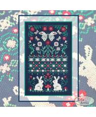 Premium Counted Cross Stitch Kit Sampler Summer Night Tela-Artis X-035, 16Ct., hand-dyed DMC muline, melange