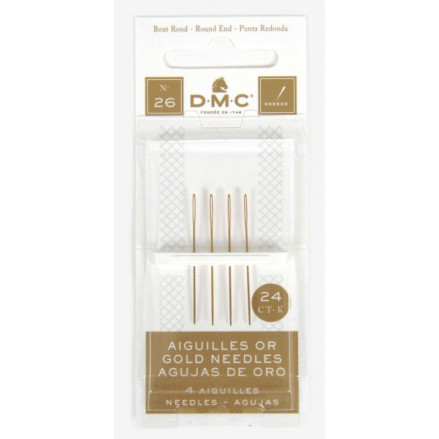 Gold-plated cross stitch needles No. 26 DMC 6129/6