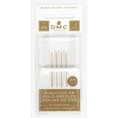 Gold-plated cross stitch needles No. 26 DMC 6129/6