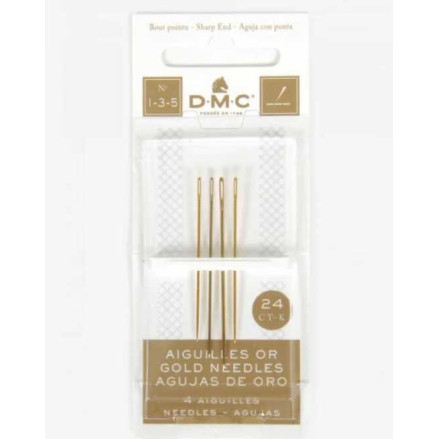 Gold-plated embroidery needles No. 1/3/5 DMC 6132/6
