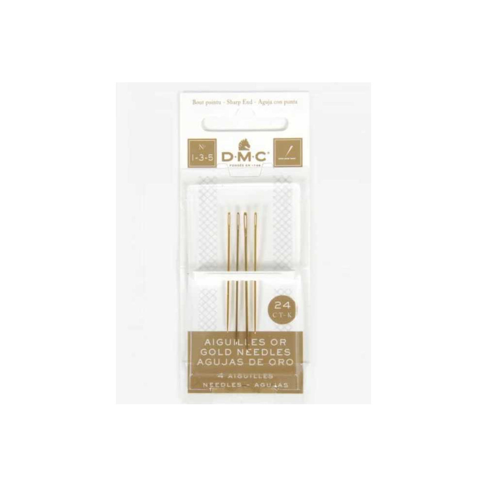 Gold-plated embroidery needles No. 1/3/5 DMC 6132/6 Gold-plated embroidery needles No. 1/3/5 DMC 6132/6