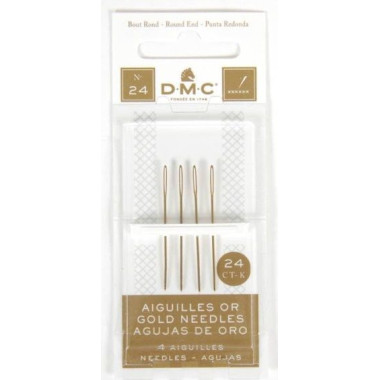 Gold-plated cross stitch needles No. 24 DMC 6130/6