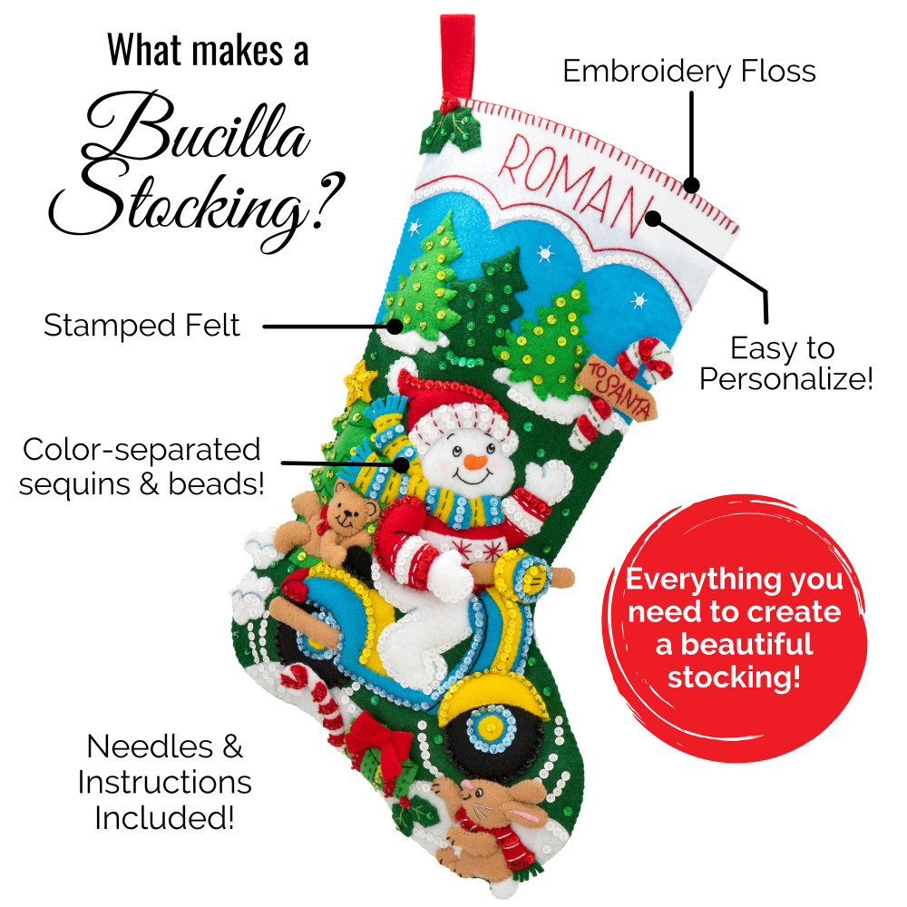 Bucilla ® Seasonal - Felt - Stocking Kits - Festive Sweater Christmas - 89541E