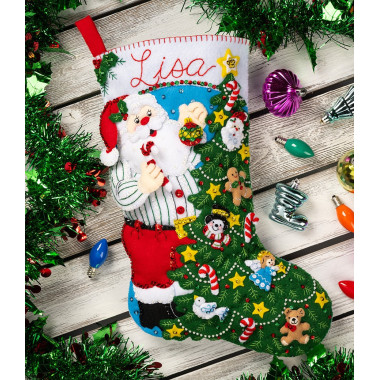 Bucilla ® Seasonal - Felt - Stocking Kits - Trimming the Tree Santa - 89564E