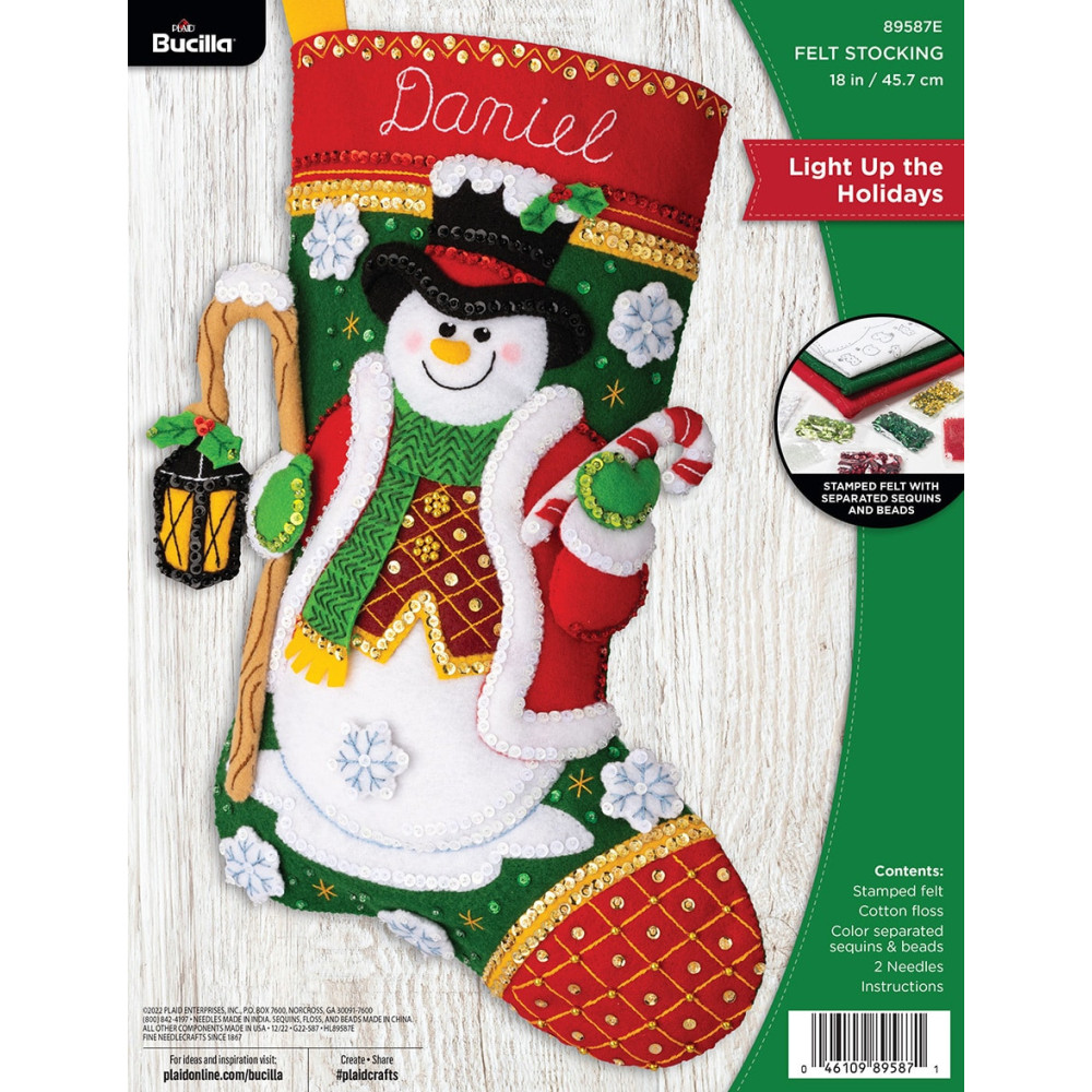 Bucilla ® Seasonal - Felt - Stocking Kits - Light Up The Holidays 89587E Bucilla ® Seasonal - Felt - Stocking Kits - Light Up The Holidays 89587E