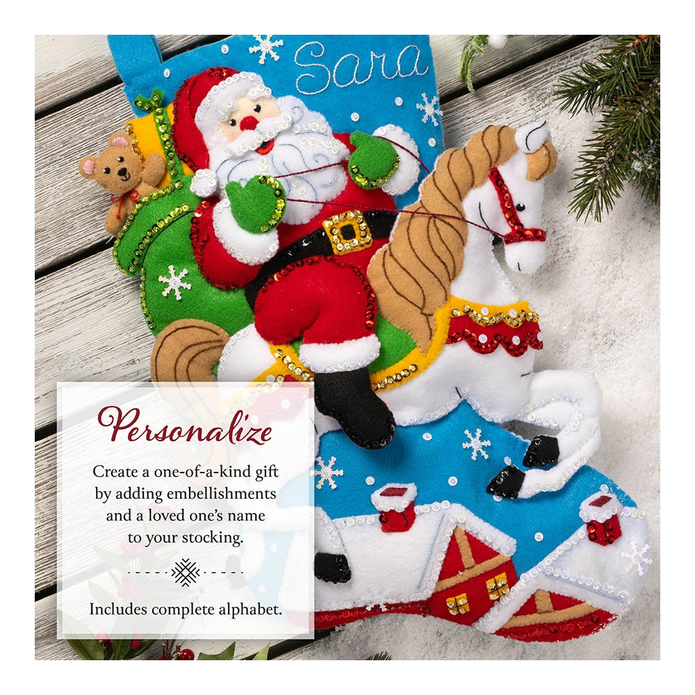 Набор для фетровой аппликации Bucilla - Stocking Kits - Seasonal - Felt - Holiday Horse Ride 89589E