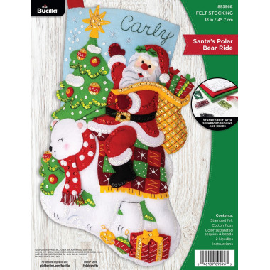Набір для фетрової аплікації Santa's Polar Bear Ride Bucilla 89596E
