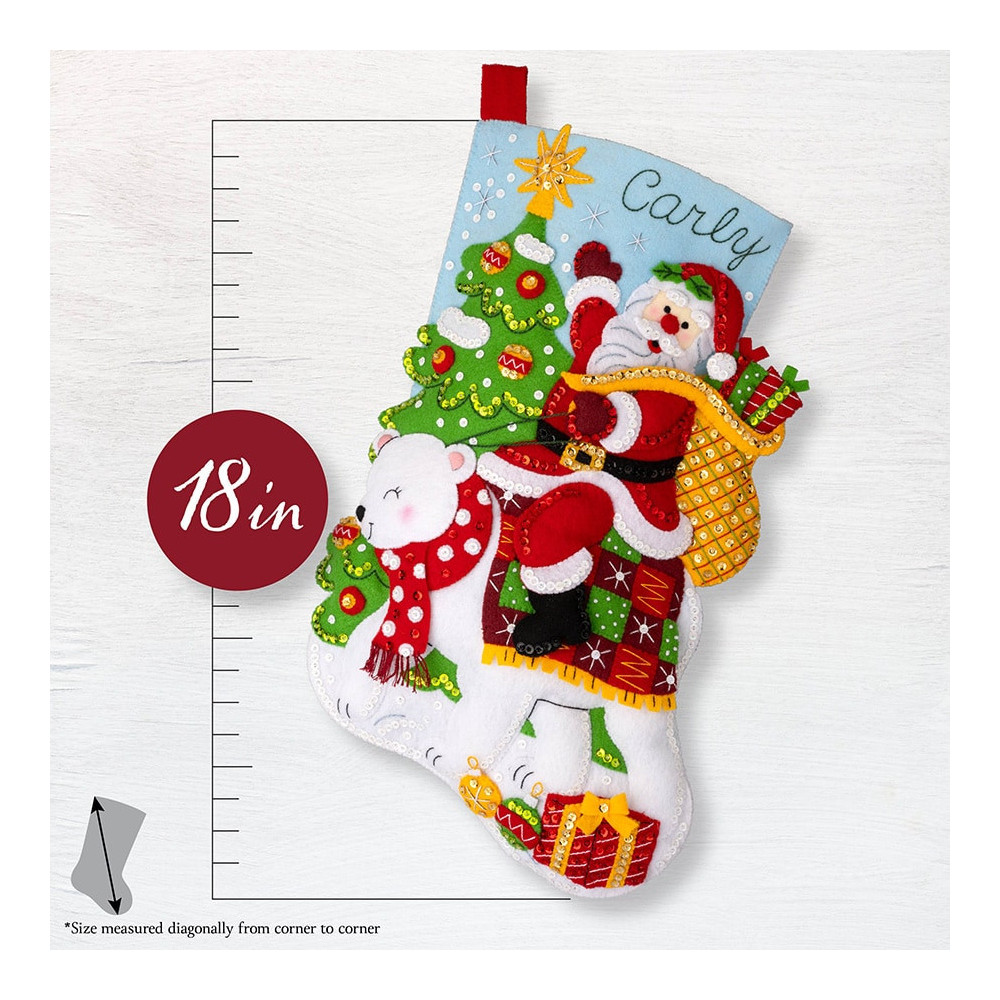 Bucilla ® Seasonal - Felt - Stocking Kits - Santa's Polar Bear Ride Bucilla 89596E