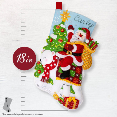 Bucilla ® Seasonal - Felt - Stocking Kits - Santa's Polar Bear Ride Bucilla 89596E