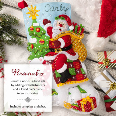 Набор для фетровой аппликации Santa's Polar Bear Ride Bucilla 89596E