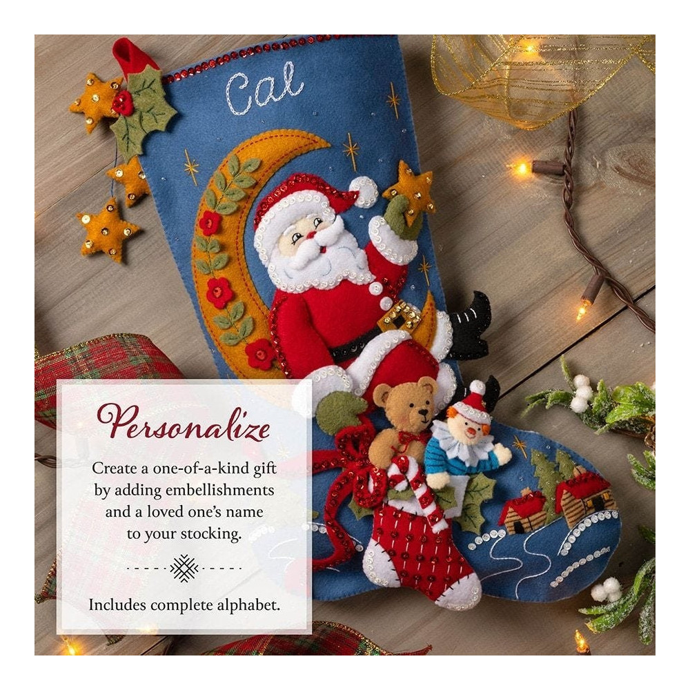 Bucilla ® Seasonal - Felt - Stocking Kits - Moonlight Santa - 89599E