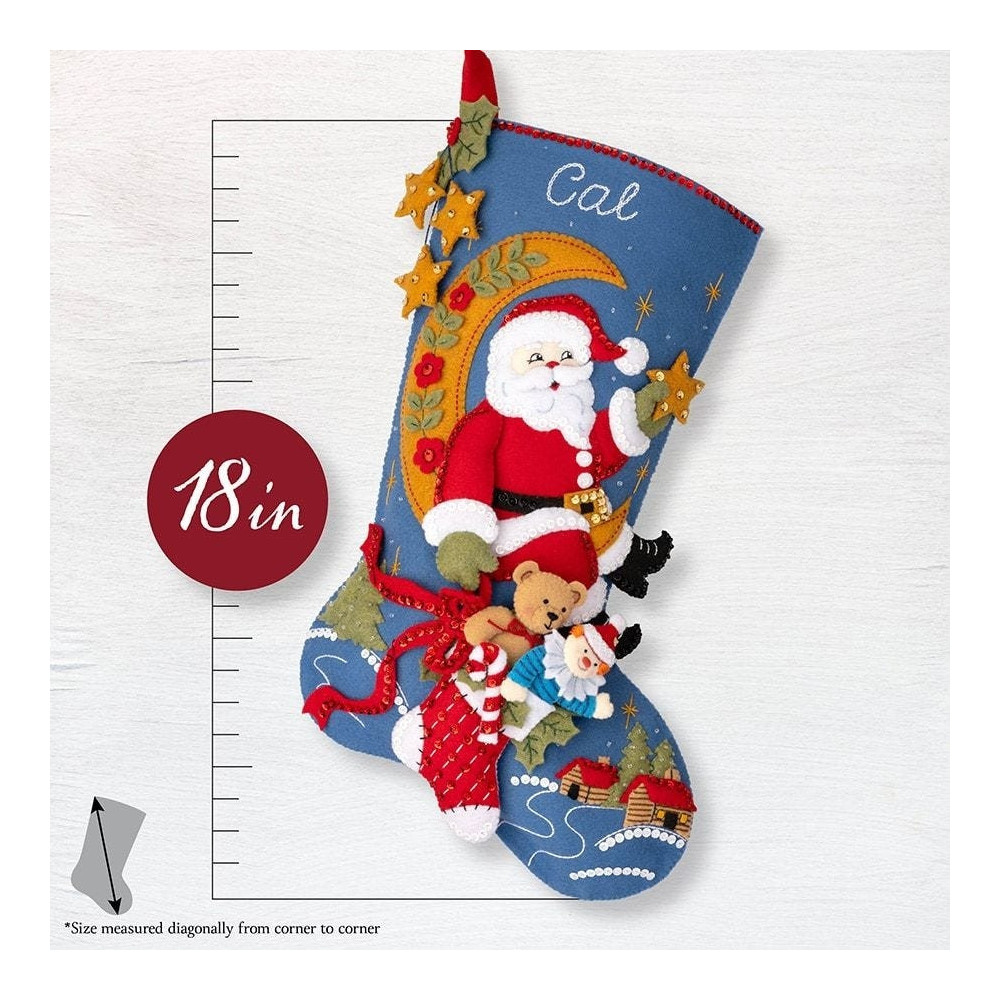 Bucilla ® Seasonal - Felt - Stocking Kits - Moonlight Santa - 89599E