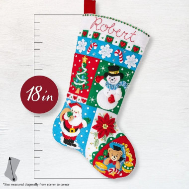 Bucilla ® Seasonal - Felt - Stocking Kits - Holiday Patchwork - 89604E
