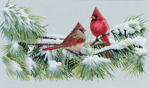 Набір для вишивання хрестиком Winter Cardinals Dimensions 35178