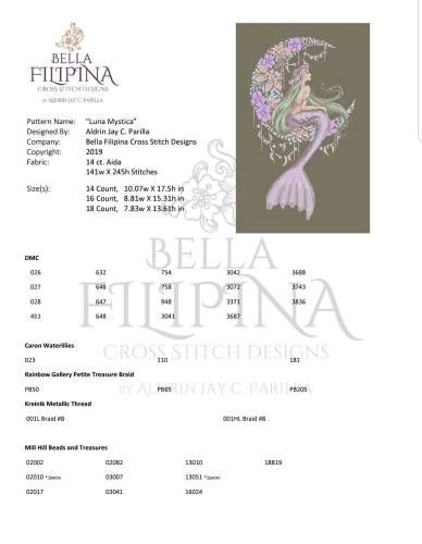 Схема для вишивання Luna Mystica, Bella Filipina BF014 фото 2