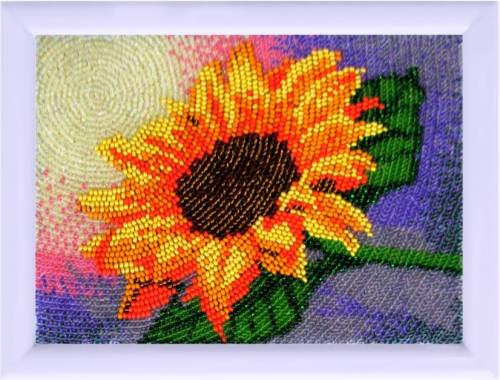 Тканина з малюнком для вишивки бісером Соняшник, Butterfly 938