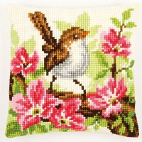 Little bird and pink flowers, набор для вышивки крестом Vervaco, PN-0148693