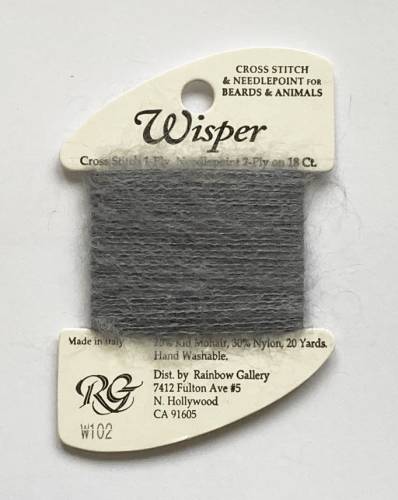 Нитка Wisper Rainbow Gallery W102, перлово-сіра темна