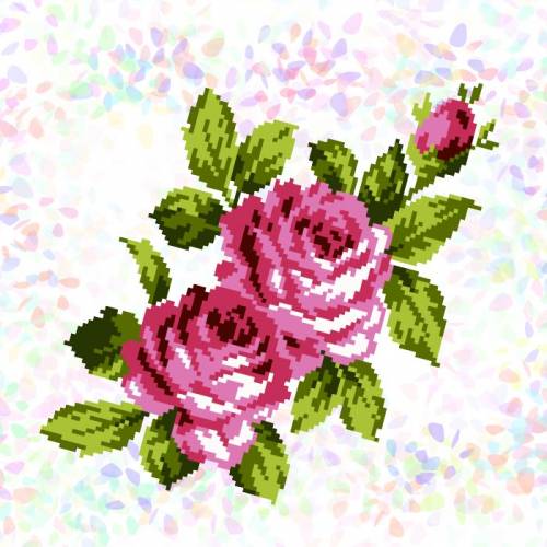 Водорозчинний флізелін з малюнком Букет троянд Confetti К-296