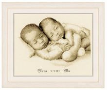 Набір для вишивання хрестом Twins Birth Sampler, Vervaco, PN-0148445