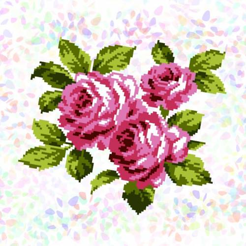 Водорозчинний флізелін із малюнком Букет троянд Confetti К-301