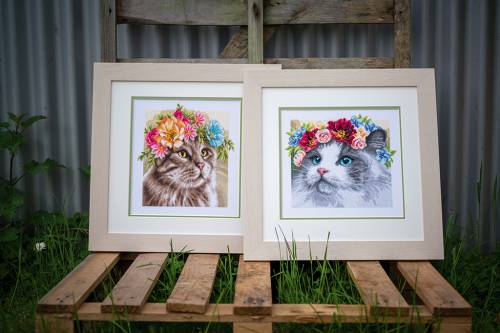 Набор для вышивки крестом Flower crown Ragdoll (Цветочная корона Рэгдолл) Lanarte PN-0189340 фото 4