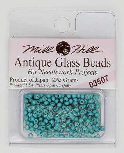 03507 бисер Mill Hill, 11/0 Satin Turquoise Antique Glass Beads фото 2