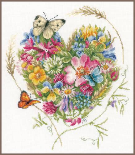 Набор для вышивки крестиком Lanarte A heart of flowers (PN-0169960)